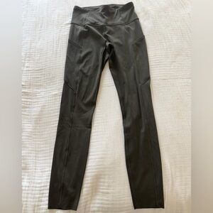 Lululemon Fast & Free Leggings Size 4 Dark Green | High Rise Pocket Performance